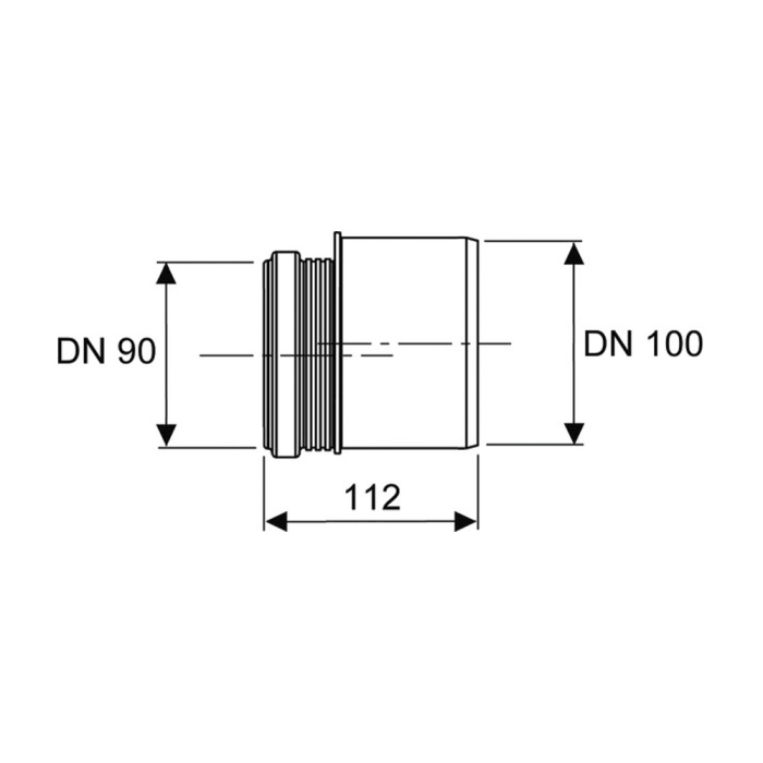 Соединение унитаза TECEprofil 90°, DN 90/100