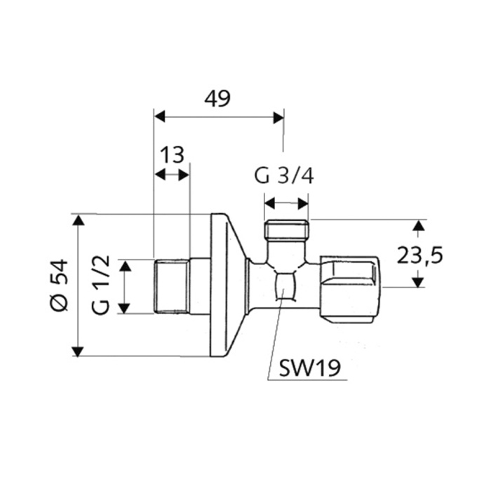 Угловой вентиль Schell Comfort 1/2'' х 1/2''